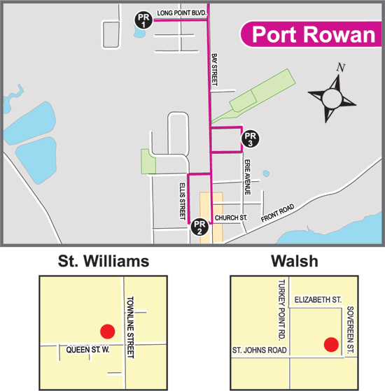 Ride Norfolk Map For Port Rowan Ontario Canada